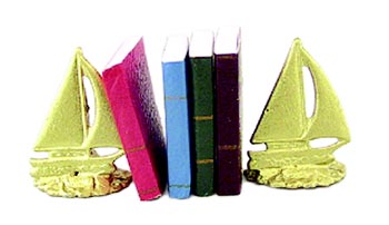 Sailboats Bookends with Books