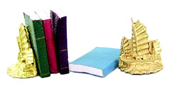 Chinese Junk Bookends with Books